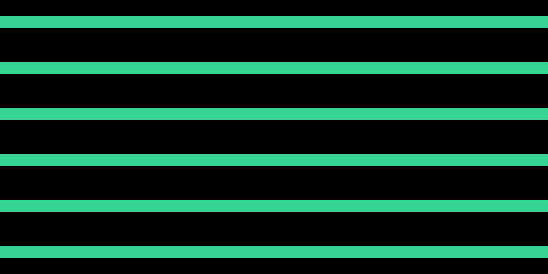 Black, #36d393 horizontal lines, seventeen pixels wide, fifty pixels apart