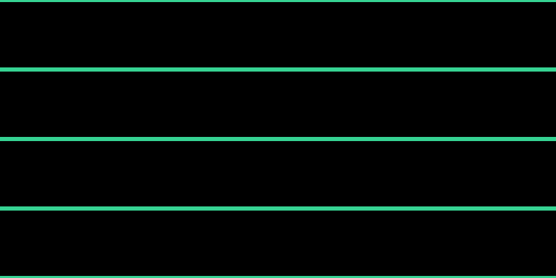 Black, #36d393 horizontal lines, six pixels wide, ninety-four pixels apart