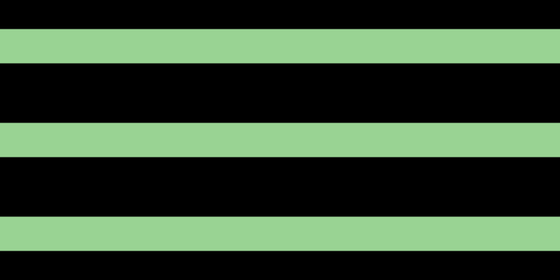 Black, #99d393 horizontal lines, forty-nine pixels wide, eighty-five pixels apart