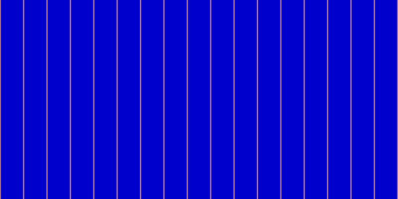 Medium blue, #eba393 vertical lines, two pixels wide, forty-five pixels apart