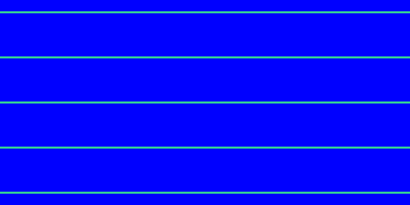 Blue, #36d393 horizontal lines, four pixels wide, eighty-four pixels apart