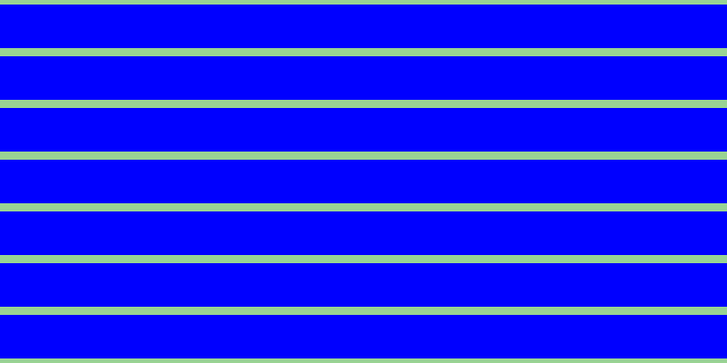 Blue, #99d393 horizontal lines, nine pixels wide, forty-eight pixels apart