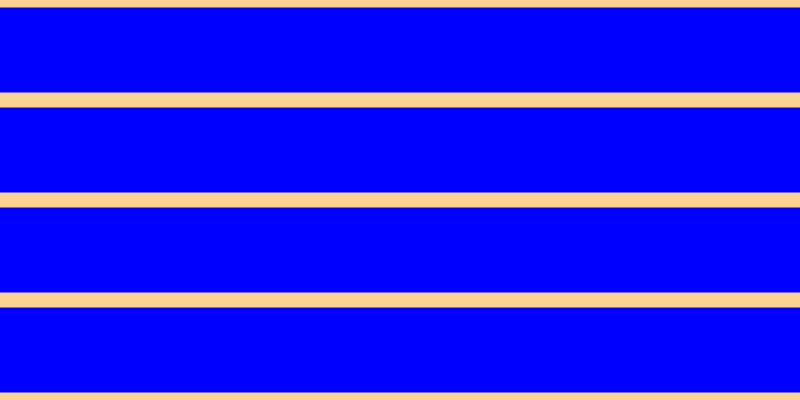 Blue, #fcd393 horizontal lines, fifteen pixels wide, eighty-five pixels apart