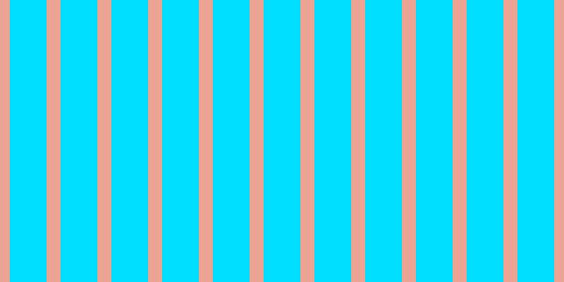 #00deff, #eba393 vertical lines, twenty pixels wide, fifty-two pixels apart