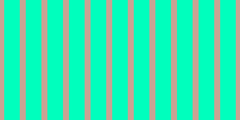#00ffbd, #caa393 vertical lines, twenty pixels wide, fifty-two pixels apart