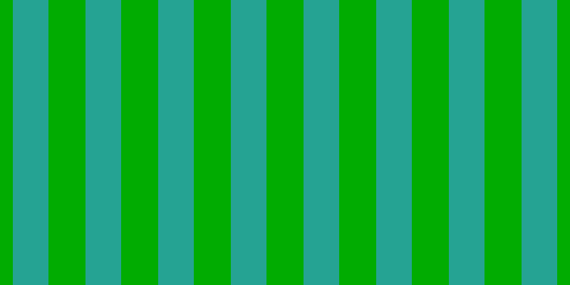 #01ac01, #25a393 vertical lines, fifty pixels wide, fifty-two pixels apart