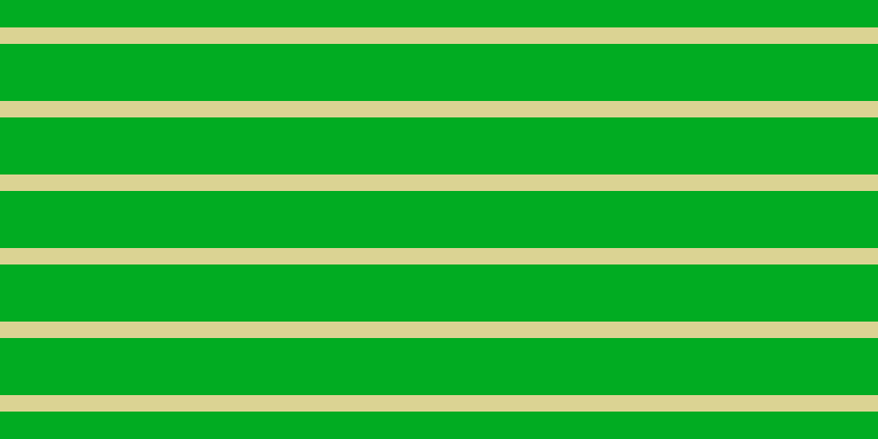 #01ac22, #dbd393 horizontal lines, fifteen pixels wide, fifty-two pixels apart