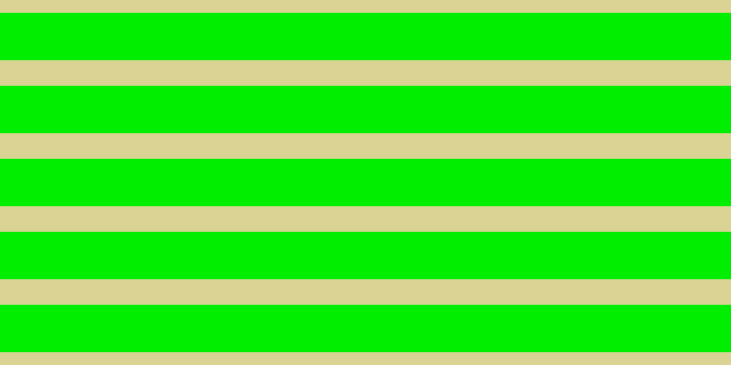 #01ee01, #dbd393 horizontal lines, twenty-eight pixels wide, fifty-two pixels apart
