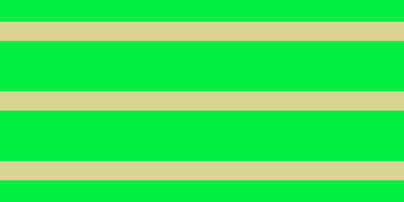#01ee43, #dbd393 horizontal lines, thirty-eight pixels wide, one hundred pixels apart