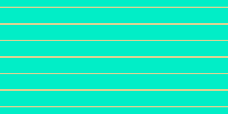 #01eec7, #dbd393 horizontal lines, six pixels wide, fifty-two pixels apart