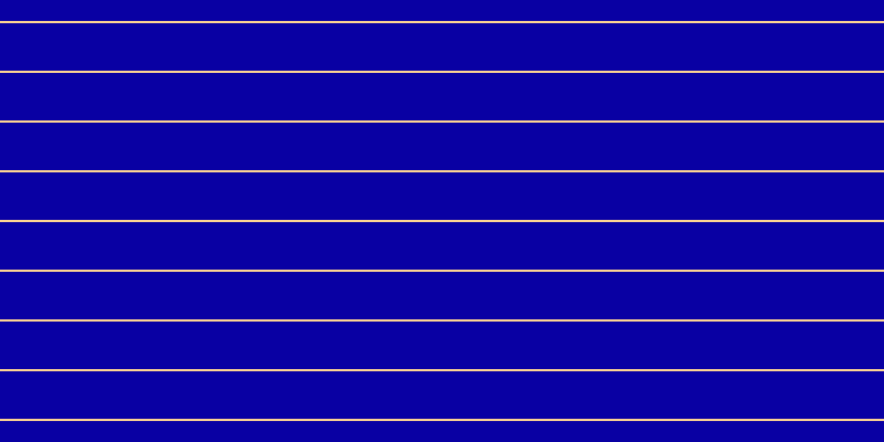 #0900a3, #fcd393 horizontal lines, two pixels wide, forty-three pixels apart