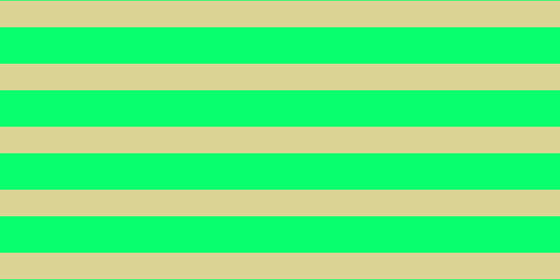#09ff6c, #dbd393 horizontal lines, thirty-eight pixels wide, fifty-two pixels apart