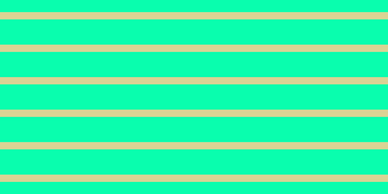 #09ffae, #dbd393 horizontal lines, fifteen pixels wide, fifty-two pixels apart