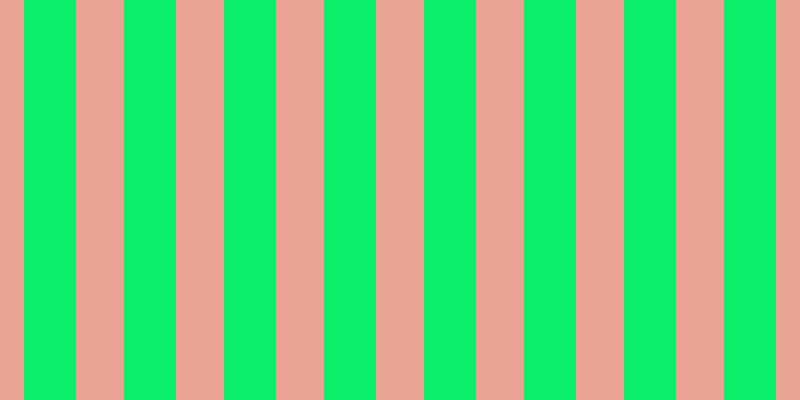#0aee6a, #eba393 vertical lines, forty-eight pixels wide, fifty-two pixels apart