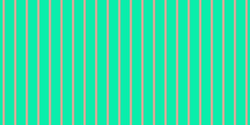 #0aeeac, #eba393 vertical lines, seven pixels wide, thirty pixels apart