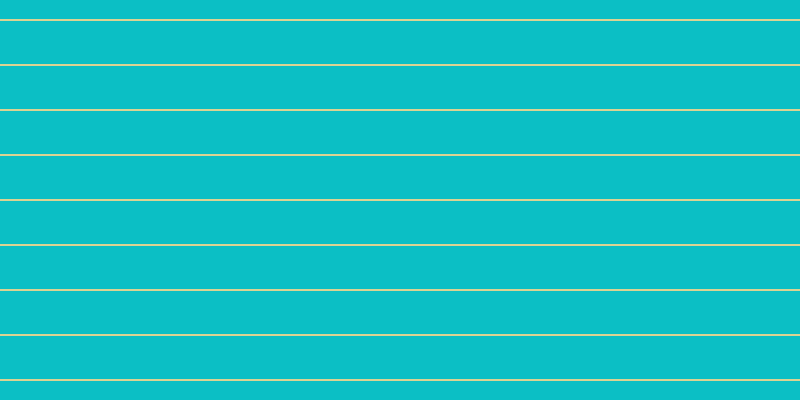 #0bbfc5, #dbd393 horizontal lines, two pixels wide, forty-three pixels apart