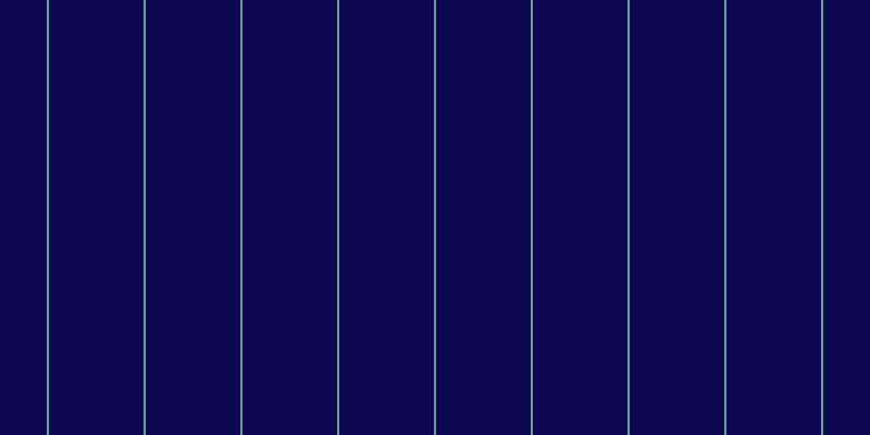 #0c074e, #67a393 vertical lines, two pixels wide, eighty-seven pixels apart