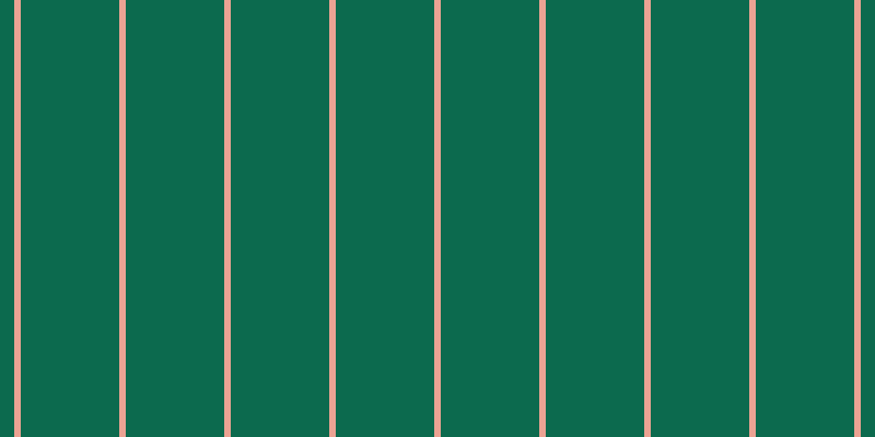 #0c6a4e, #eba393 vertical lines, six pixels wide, ninety pixels apart
