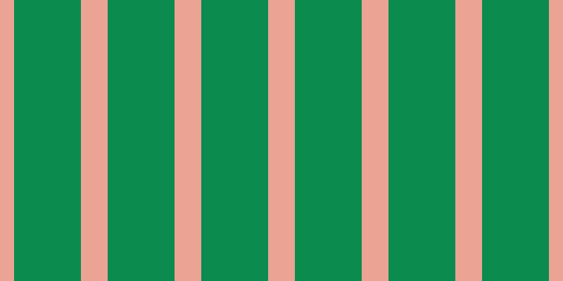 #0c8b4e, #eba393 vertical lines, thirty-eight pixels wide, ninety-five pixels apart