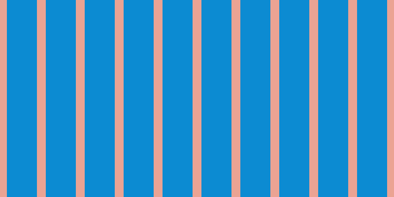#0c8bd2, #eba393 vertical lines, eighteen pixels wide, sixty-one pixels apart