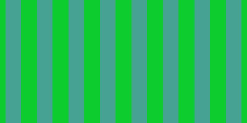 #0ccd2d, #46a393 vertical lines, fifty pixels wide, fifty-two pixels apart