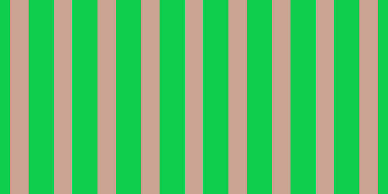 #0ccd4e, #caa393 vertical lines, thirty-eight pixels wide, fifty-two pixels apart