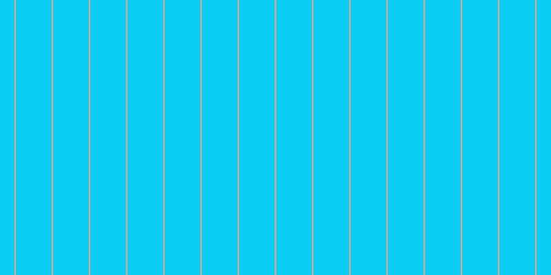 #0ccdf3, #eba393 vertical lines, two pixels wide, fifty-two pixels apart