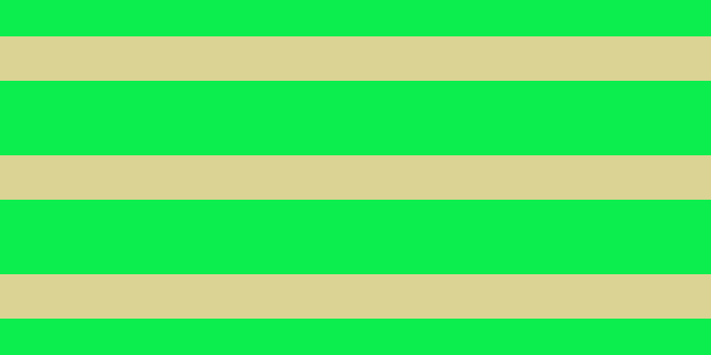 #0cee4e, #dbd393 horizontal lines, fifty pixels wide, eighty-four pixels apart