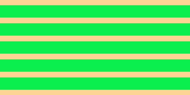 #0cee4e, #fcd393 horizontal lines, twenty-four pixels wide, fifty-two pixels apart