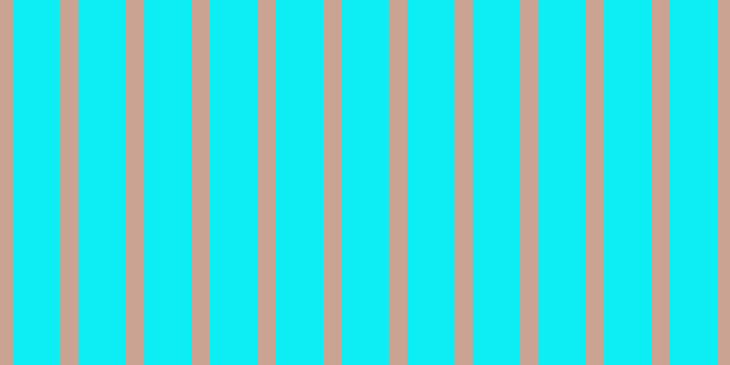 #0ceef3, #caa393 vertical lines, twenty pixels wide, fifty-two pixels apart