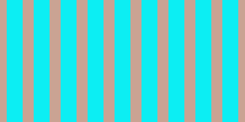 #0ceef3, #caa393 vertical lines, thirty-six pixels wide, fifty-two pixels apart
