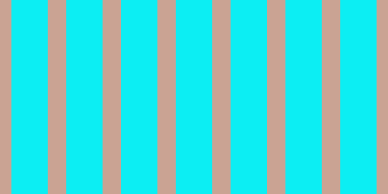 #0ceef3, #caa393 vertical lines, thirty-eight pixels wide, seventy-five pixels apart