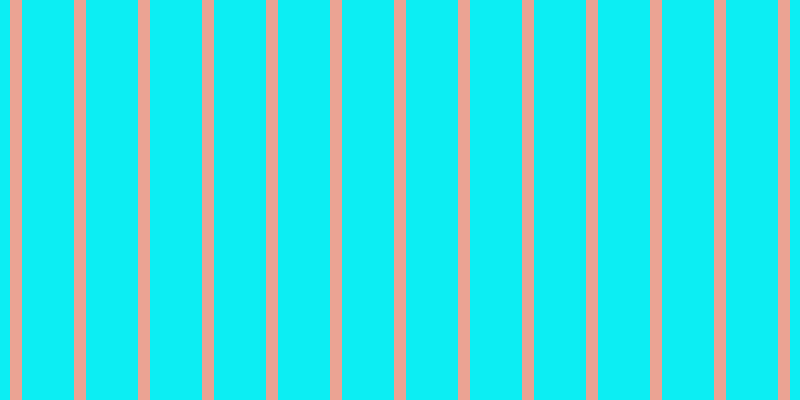 #0ceef3, #eba393 vertical lines, twelve pixels wide, fifty-two pixels apart