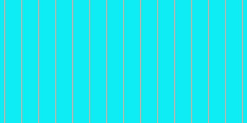 #0ceef3, #eba393 vertical lines, three pixels wide, fifty-two pixels apart