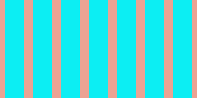 #0ceef3, #eba393 vertical lines, thirty-eight pixels wide, seventy-six pixels apart