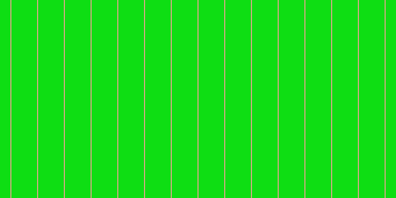 #0ede13, #eba393 vertical lines, two pixels wide, fifty-two pixels apart