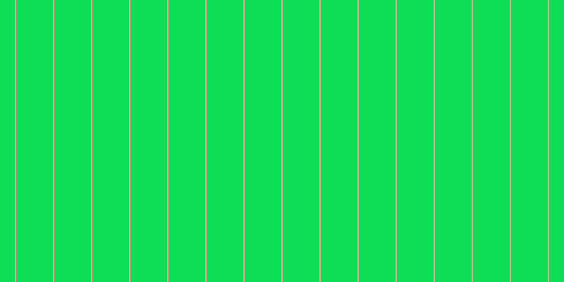 #0ede55, #eba393 vertical lines, two pixels wide, fifty-two pixels apart