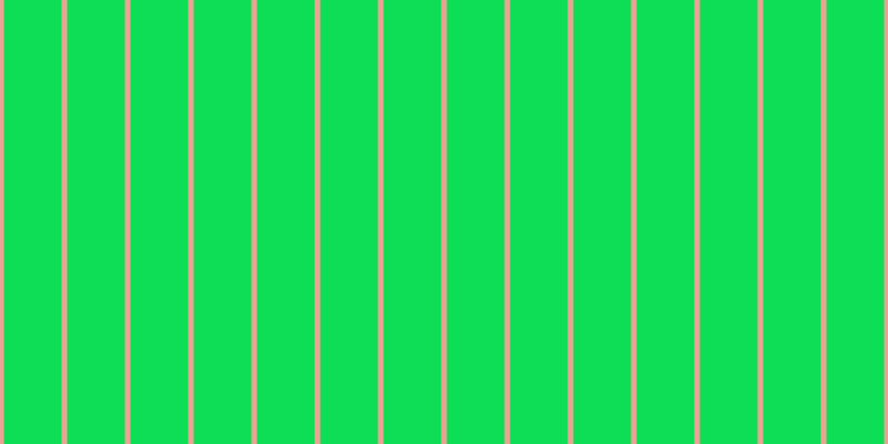 #0ede55, #eba393 vertical lines, five pixels wide, fifty-two pixels apart