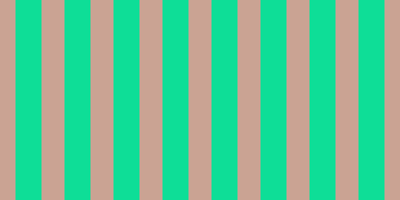 #0ede97, #caa393 vertical lines, forty-six pixels wide, fifty-two pixels apart