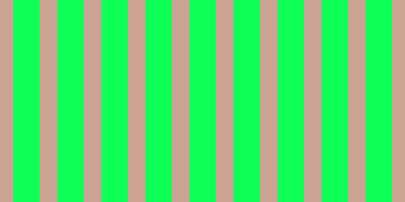 #0eff55, #caa393 vertical lines, thirty-five pixels wide, fifty-two pixels apart