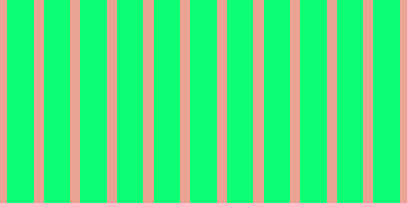 #0eff76, #eba393 vertical lines, twenty pixels wide, fifty-two pixels apart