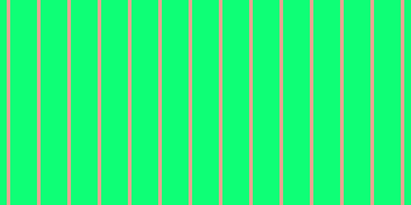 #0eff76, #eba393 vertical lines, seven pixels wide, fifty-two pixels apart