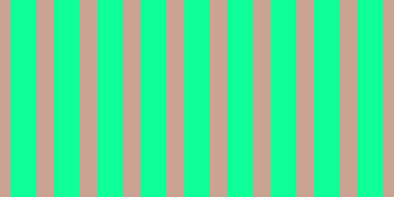 #0eff97, #caa393 vertical lines, thirty-six pixels wide, fifty-two pixels apart