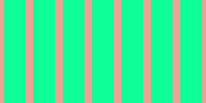 #0eff97, #eba393 vertical lines, thirty pixels wide, eighty-four pixels apart