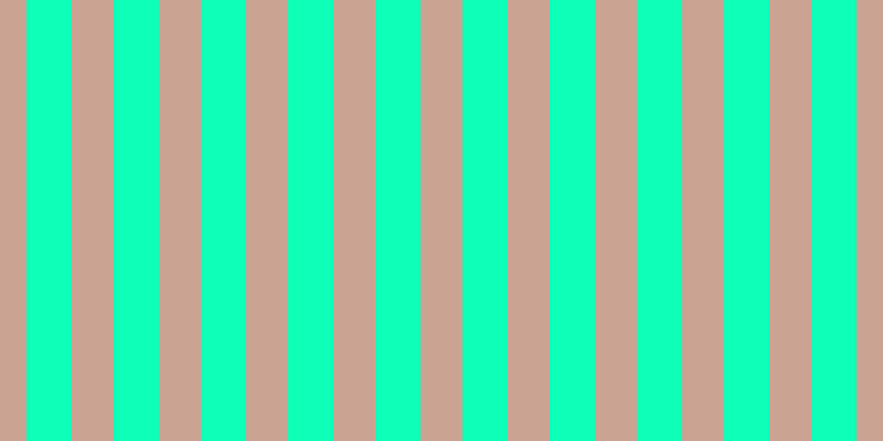 #0effb8, #caa393 vertical lines, thirty-eight pixels wide, forty-one pixels apart