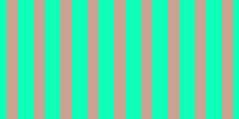 #0effb8, #caa393 vertical lines, thirty-eight pixels wide, fifty-two pixels apart