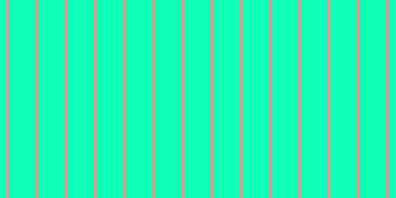 #0effb8, #caa393 vertical lines, seven pixels wide, fifty-two pixels apart