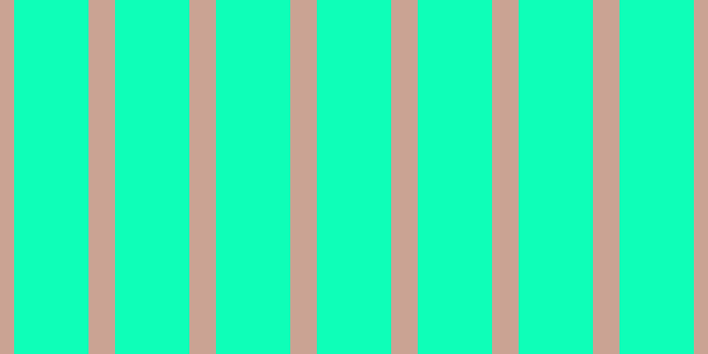 #0effb8, #caa393 vertical lines, thirty pixels wide, eighty-four pixels apart
