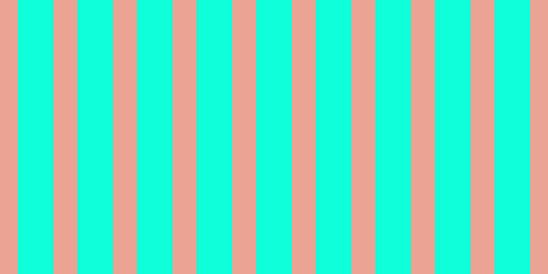 #0effd9, #eba393 vertical lines, thirty-five pixels wide, fifty-two pixels apart