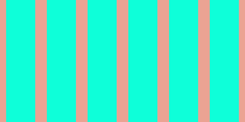 #0effd9, #eba393 vertical lines, thirty-eight pixels wide, ninety-five pixels apart